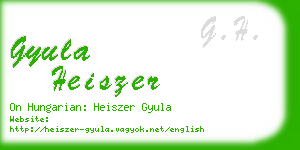 gyula heiszer business card